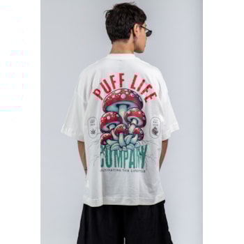 Camiseta Puff Life Oversized - Cogumelos Company Off White