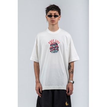 Camiseta Puff Life Oversized - Cogumelos Company Off White
