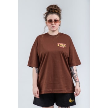 Camiseta Puff Life Oversized - Safari Marrom Camiseta Puff Life Oversized - Safari Marrom