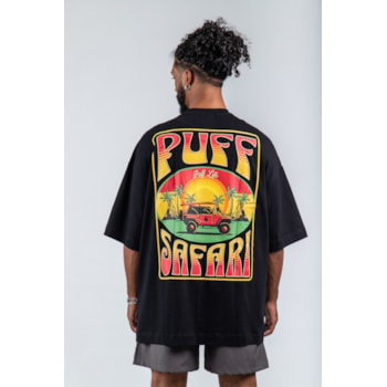 Camiseta Puff Life Oversized - Safari Preto