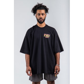 Camiseta Puff Life Oversized - Safari Preto