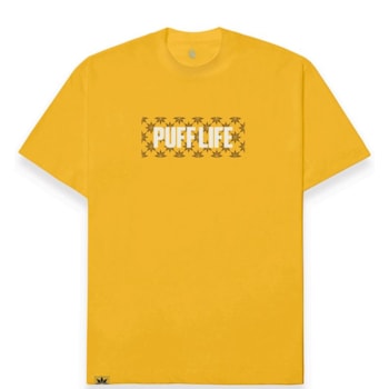 Camiseta Puff Logo Box - Amarela 