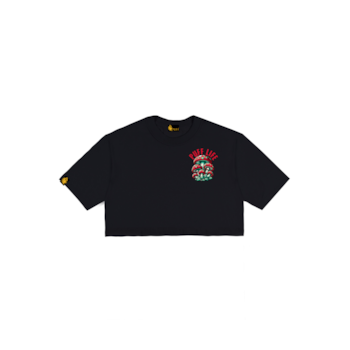 Cropped Puff life - Cogumelos Company Preto