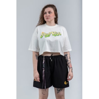 Cropped Puff Life - Logo Coroa Off White