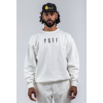 Moletom Puff Life Careca - Logo Off White Moletom Puff Life Careca - Logo Off White